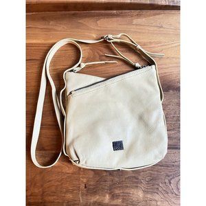 Kooba Y2K Vintage Handcrafted Leather Crossbody Bag Asymmetrical Zipper Yellow